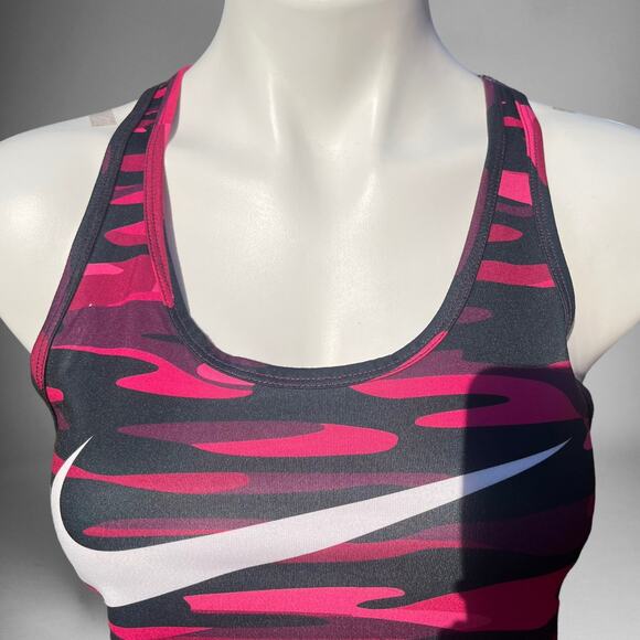 Nike Dri-Fit Running Tank Criss Cross Racer Back Center Swoosh Fitted Camouflage - Picture 3 of 8
